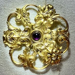 The Museum Company “Three Faces” Gold Brooch